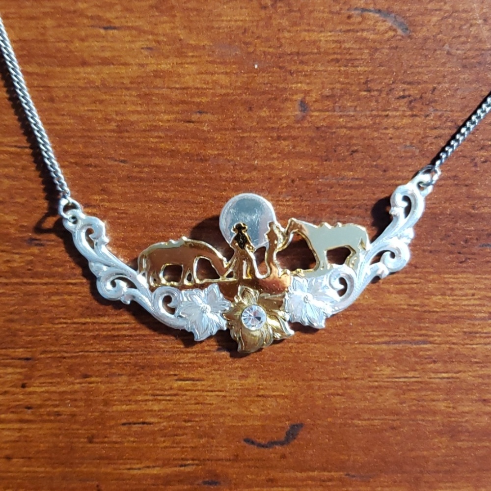 Montana Silversmith horse & cowgirl necklace